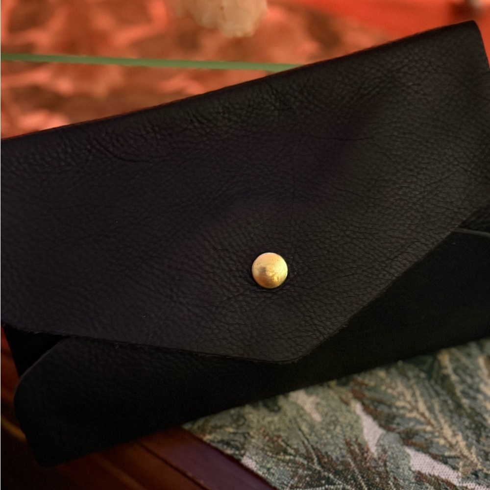 [SOLD] KMM Black Kodiak Envelope Clutch. Retail $100, $70 on sale.